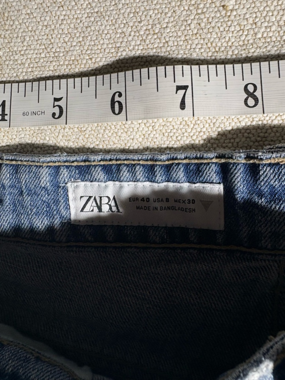 Zara Blue Wide Leg Flare Jeans - Picture 4 of 8